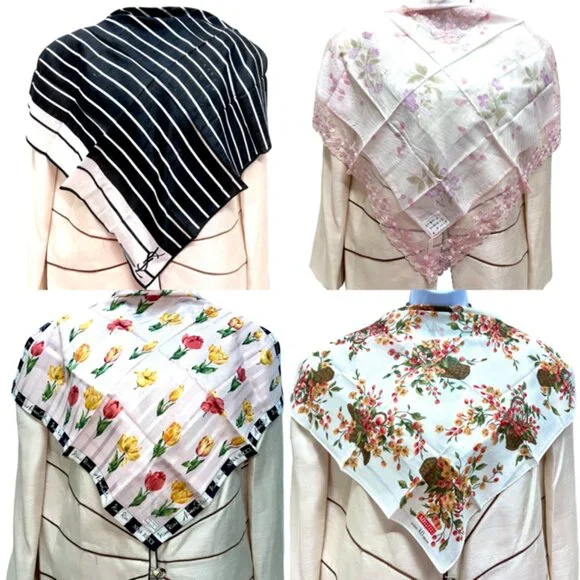 BUNDLE 4: YSL--NINA RICCI-JP -A.O. AtsukiScarf/Handker Cotton/Silk 25" 19"(88 - Picture 1 of 16